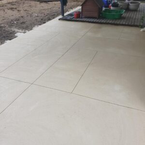 Coloured concrete limestone floor